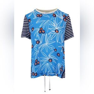 Bogner Blue Floral and Striped Shirt